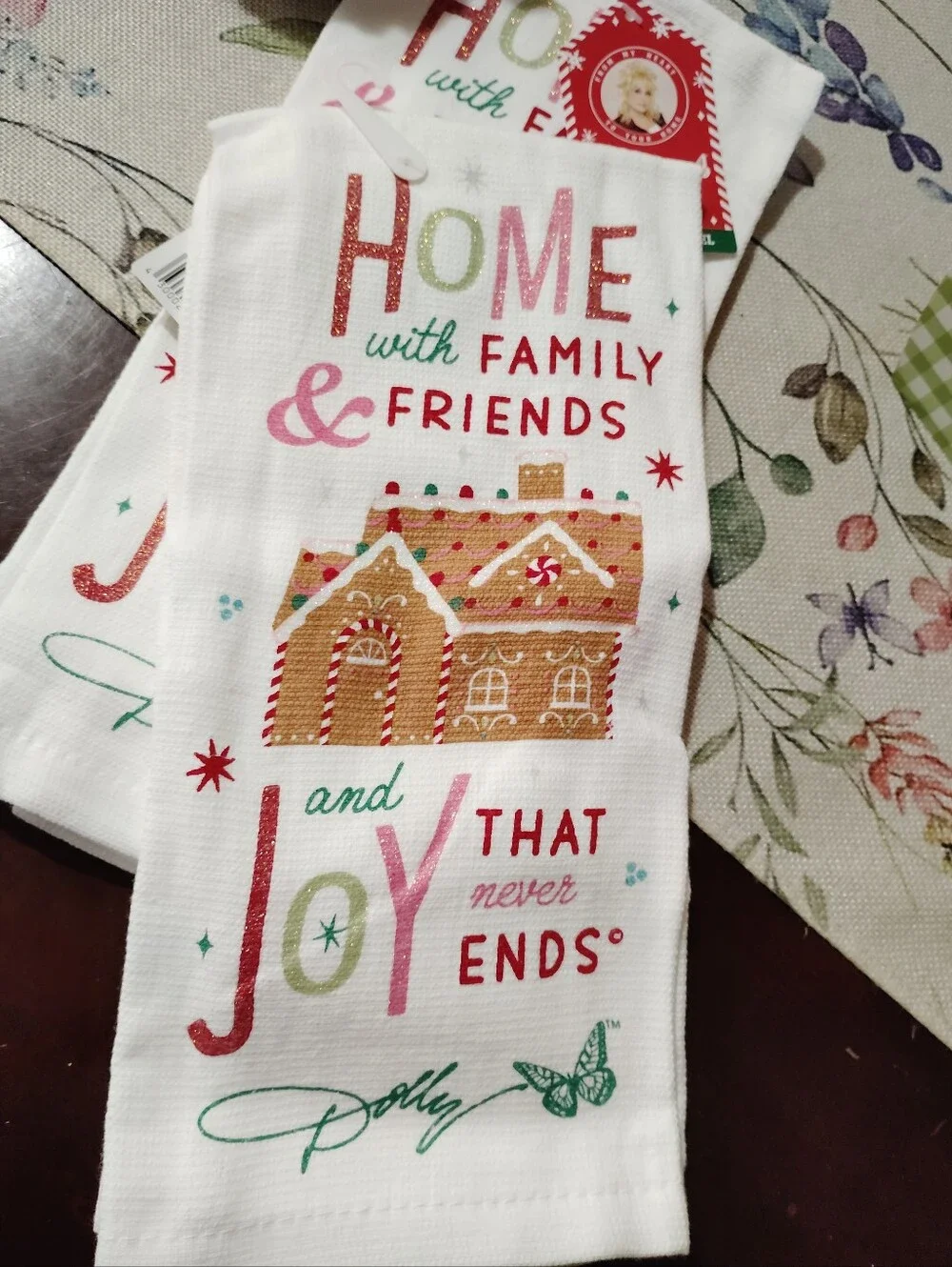 Dolly Parton Printed Christmas Kitchen Towel